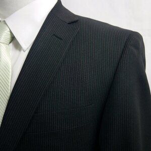 Angelo Rossi Hand Tailored 40R 2 Btn Chocolate Pinstripe Suit Blazer Sport Coat